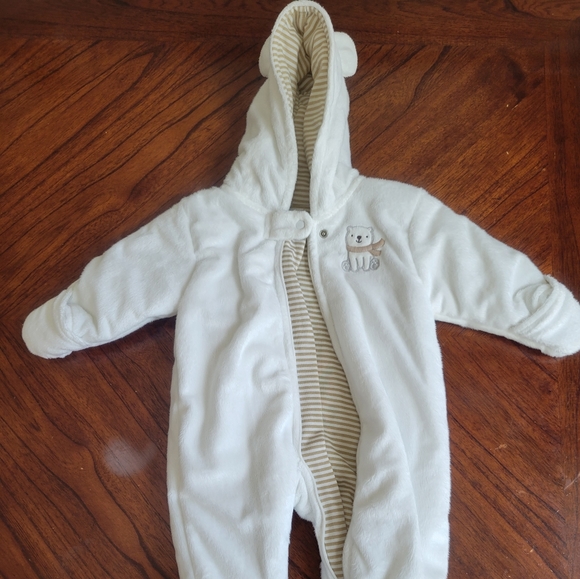 Carter's One Piece Jumpsuit Size 3 Months White & Tan NWOT - Picture 2 of 7